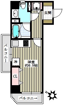 メゾン　コンフォール 4階 1Rの間取り