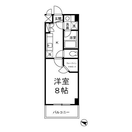 ノエル千駄木 5階 1Kの間取り