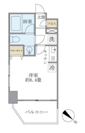 エコロジー白山レジデンス 1階 1Kの間取り