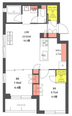 Nifit KOISHIKAWA 2階 2LDKの間取り