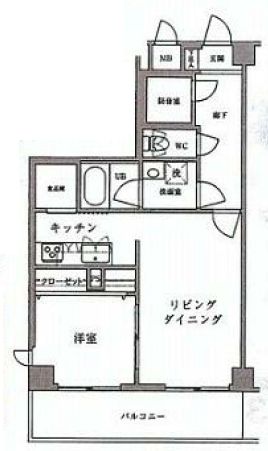 リエール本郷 2階 1LDKの間取り