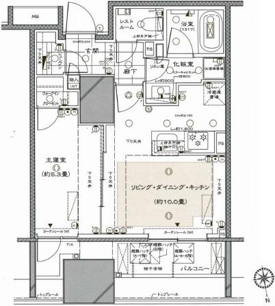 【築浅】ディアナコート文京本郷台 8階 1LDKの間取り