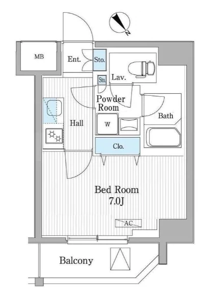 【築浅】パティオスクエア御茶ノ水 10階 1Kの間取り