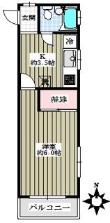 コーポ小林Ａ棟 1階 1Kの間取り