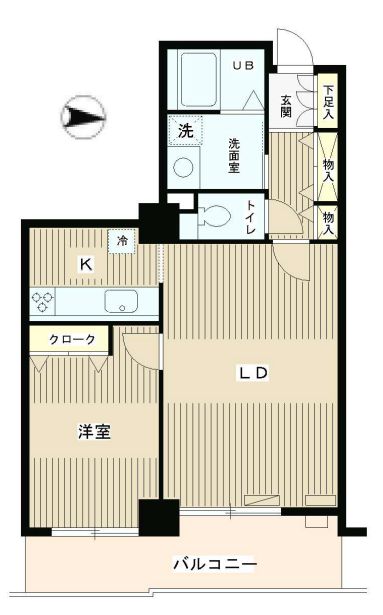 エルアージュ小石川　Ｂ棟 19階 1LDKの間取り