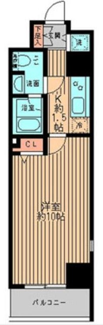 レガーロ御茶ノ水Ⅰ 9階 1Kの間取り