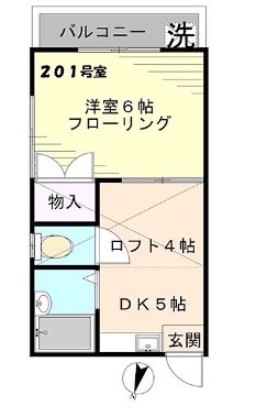 ヒルトップ千駄木 2階 1DKの間取り