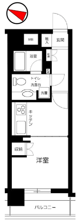 藤和シティホームズ文京音羽 6階 1DKの間取り