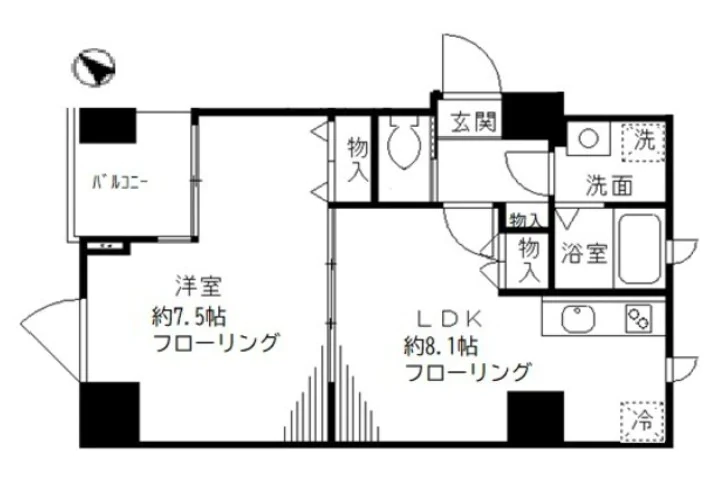 ユーガ千石 6階 1LDKの間取り