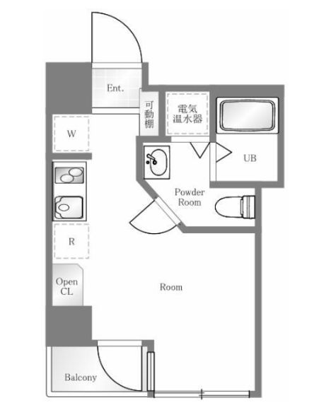 ペガサスマンション本郷 7階 1Rの間取り