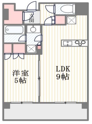 グランリビオ　ザ・レジデンス 7階 1LDKの間取り