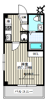 第一金井ビル 3階 1Kの間取り