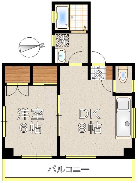 橘ハイツ 2階 1DKの間取り