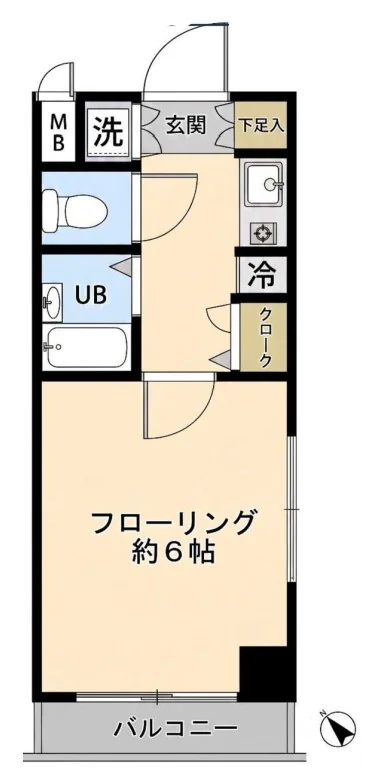 菱和パレス音羽 9階 1Kの間取り