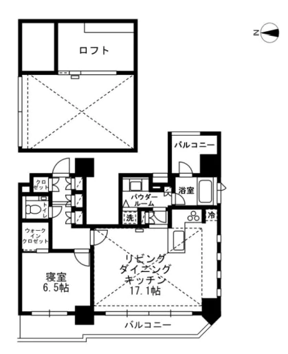 レジディア文京湯島Ⅲ 12階 1LDKの間取り