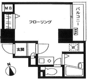 プリンセス・アイル後楽園 7階 1Rの間取り