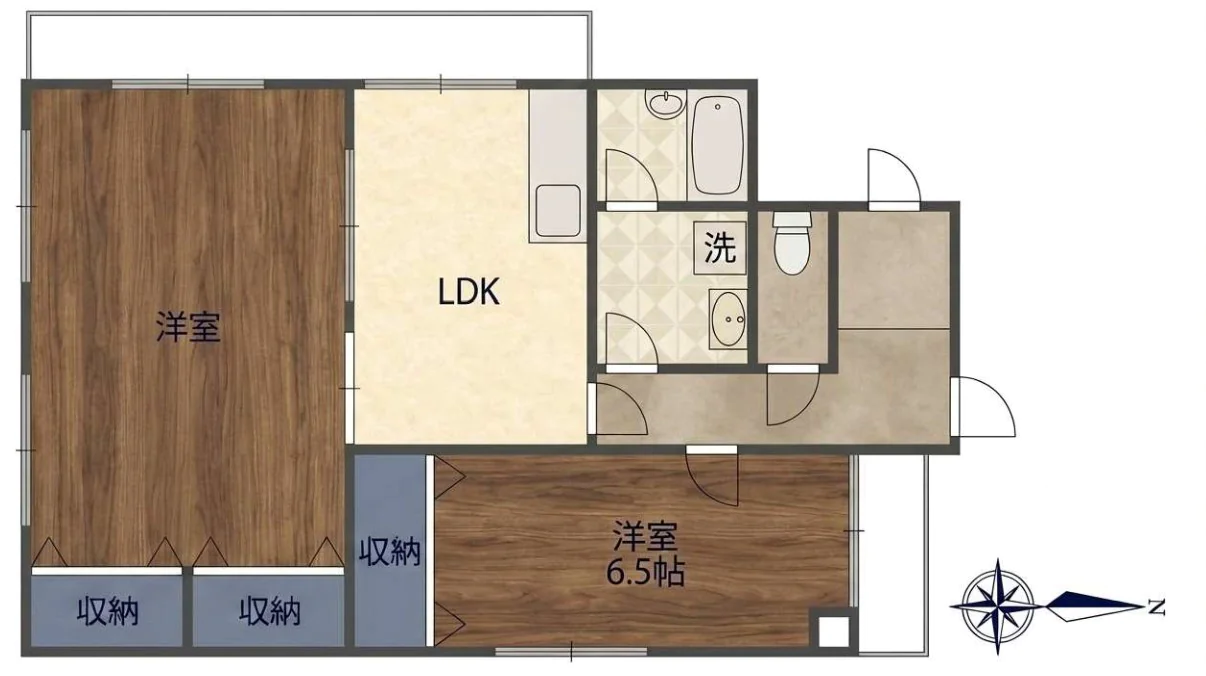 Jヒルズ 5階 2LDKの間取り