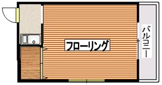 岩永ビル 4階 1Rの間取り