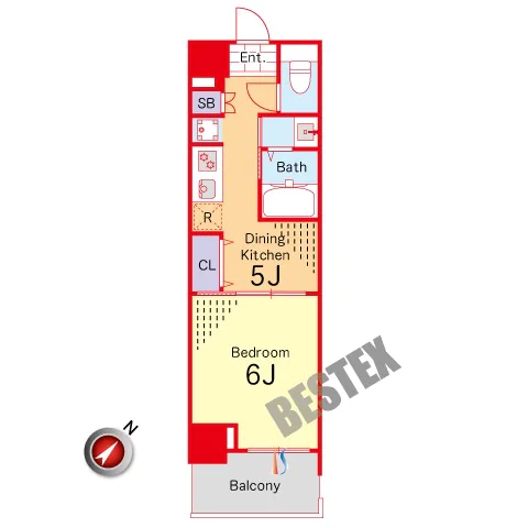 セトルコート文京千石 9階 1DKの間取り