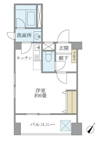 プリアムス本郷 2階 1Rの間取り