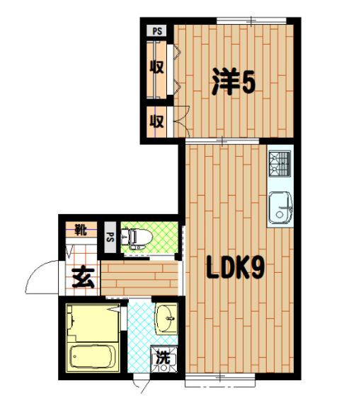 Maison de ARK(メゾンドアーク) 1階 1LDKの間取り