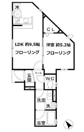 Ｃａｓａ　ＩＤＡ 1階 1LDKの間取り