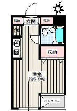 ハイツABE【ハイツアベ】 2階 1Rの間取り