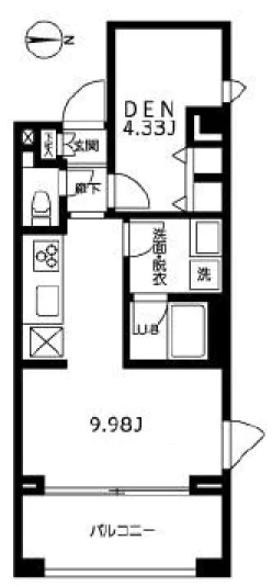 カーザビアンカ 3階 1Rの間取り