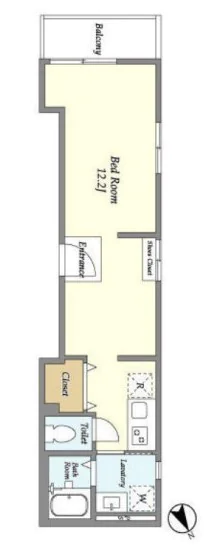 The Residence 文京本郷 2階 1Rの間取り