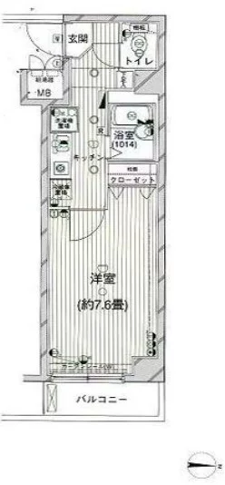 ＯＬＩＯ湯島【オリオ湯島】 4階 1Kの間取り