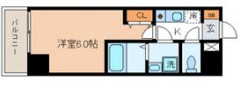 シエル白山A館 9階 1Kの間取り