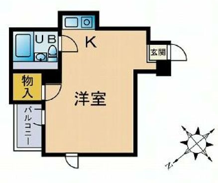 ダイヤハイツ千駄木 4階 1Rの間取り