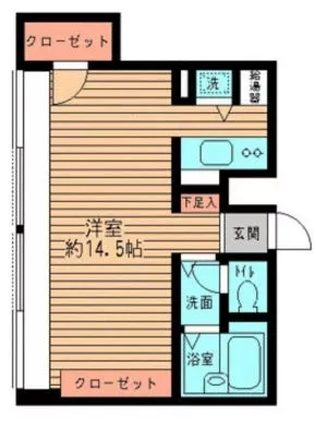 ビューテラス向丘 9階 1Rの間取り