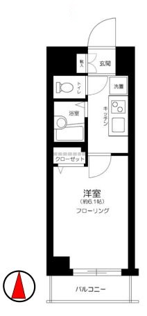 菱和パレス御茶ノ水湯島天神町 7階 1Kの間取り
