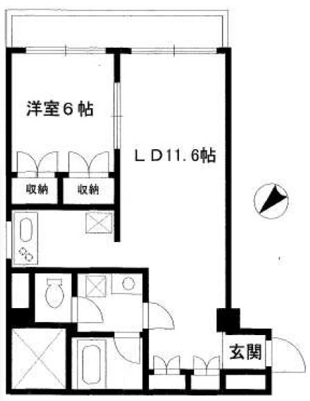 千代田ビル 4階 1LDKの間取り