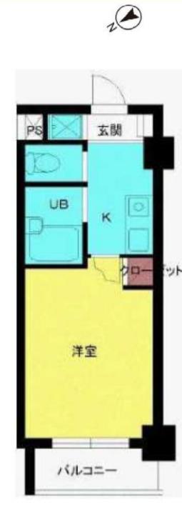 スカイコート文京白山 2階 1Kの間取り