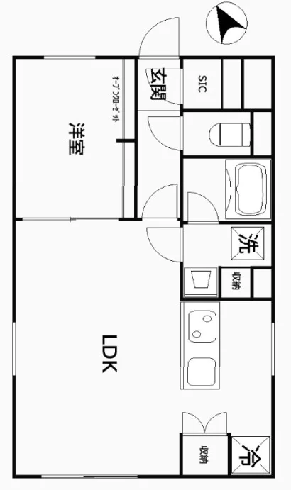 CREAL江戸川橋(クリアル江戸川橋) 2階 1LDKの間取り
