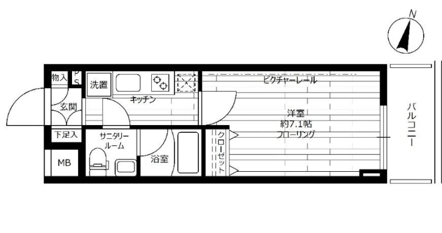 ステージファースト本郷 3階 1Kの間取り
