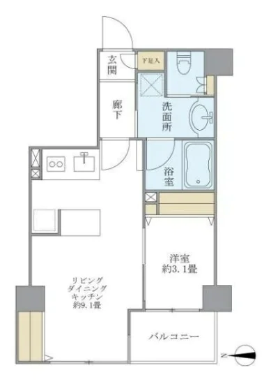 リックスα茗荷谷駅前 5階 1LDKの間取り