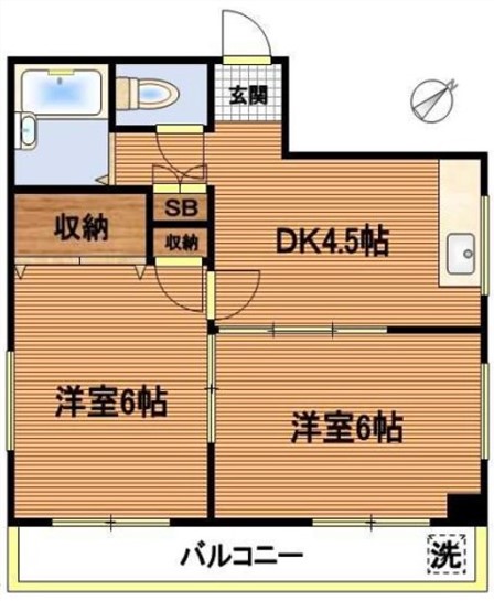 クレインヒル早稲田 8階 2DKの間取り