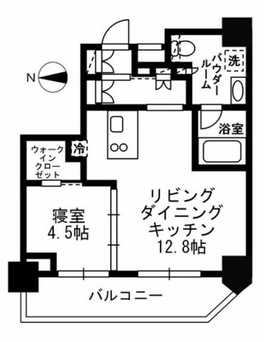レジディア文京湯島Ⅲ 11階 1LDKの間取り