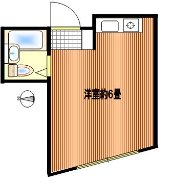 ハウストグチ 2階 1Rの間取り