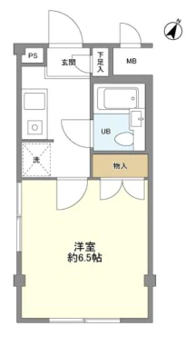 アービス白山 2階 1Rの間取り