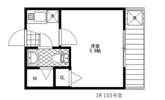 メゾンドプレテ 1階 1Kの間取り