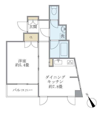 CASA文京動坂 9階 1DKの間取り