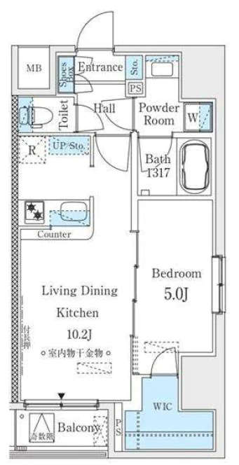 コージーコート茗荷谷 11階 1LDKの間取り