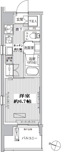 レーヴマニフィック本郷 4階 1Kの間取り