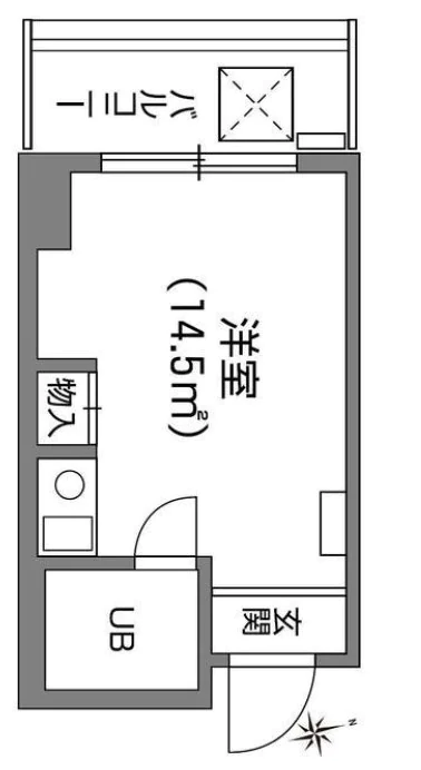 コア伝通院アネックス 8階 1Rの間取り