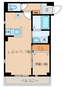 瑞雪館 4階 1LDKの間取り