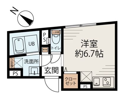 【新築】Unleash(アンリーシュ) 3階 1Rの間取り